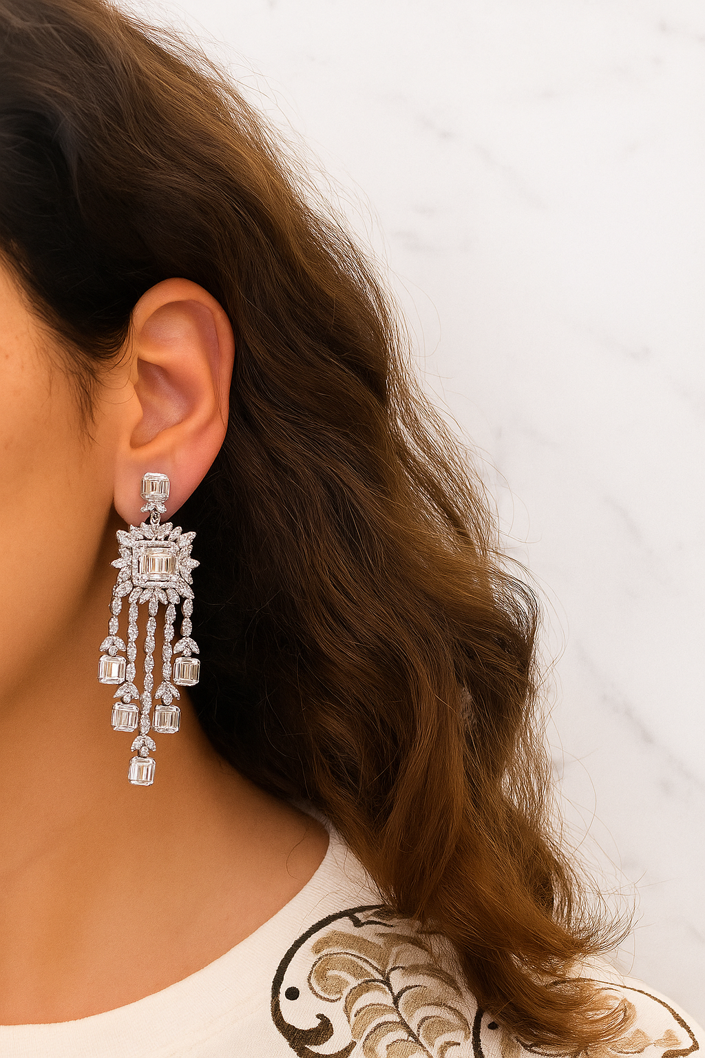 Elegant Crystal Drop Earrings – Shimmering Sparkle for Every Occasion