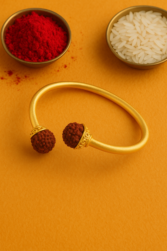 Rudraksha Gold Kada for Men – Rakhi Online Bracelet