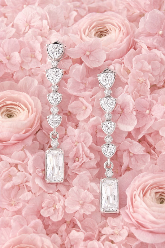 Crystal Solid Drop Earrings – Elegant Statement Jewelry for Women