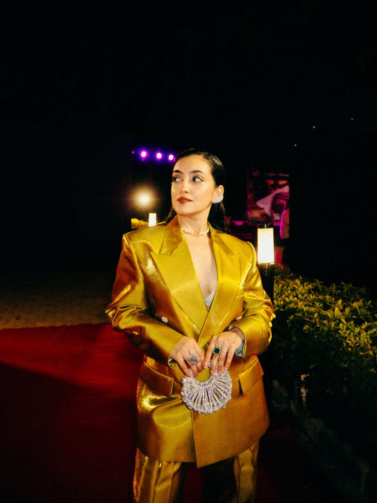 Moon crystal clutch carried by Daizy