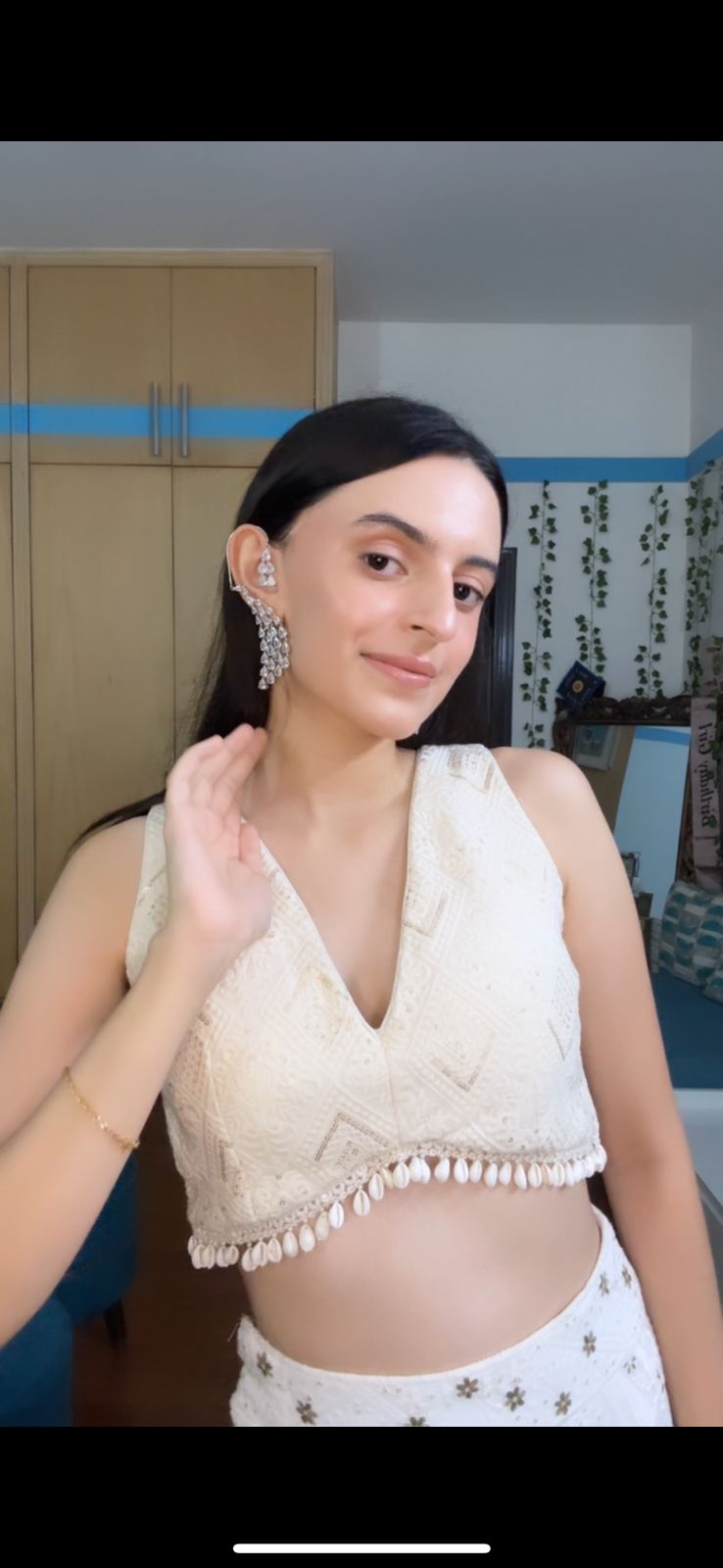 Naina Katyal in Modarta Swarovski Drop Earrings