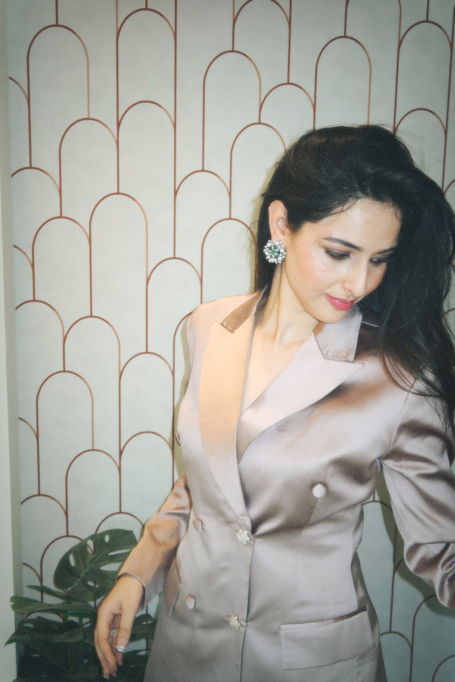 Sadia Khateeb Styled Modarta Statement Earrings for Daadi Ki Shaadi promotions