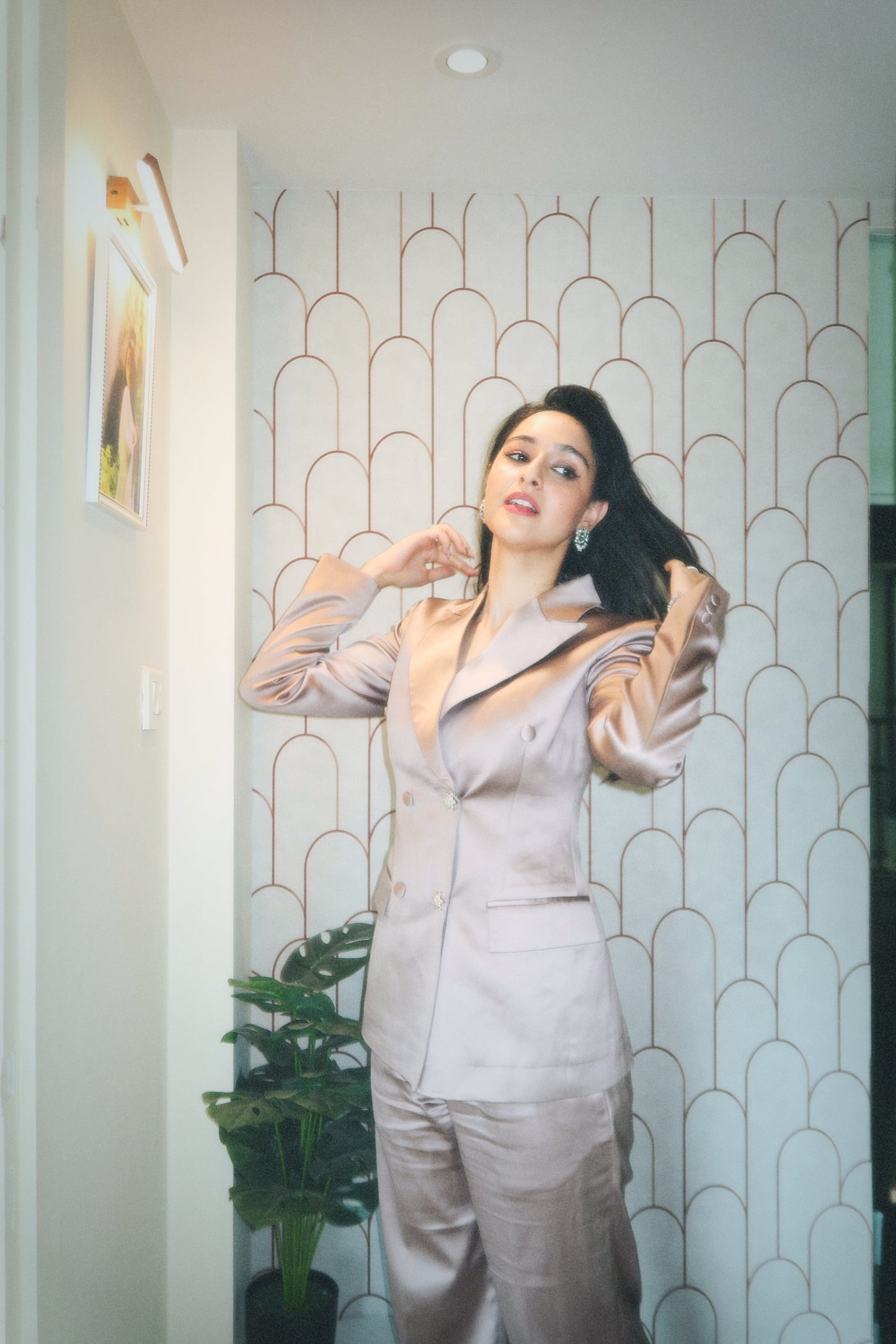 Sadia Khateeb Styled Modarta Statement Earrings for Daadi Ki Shaadi promotions