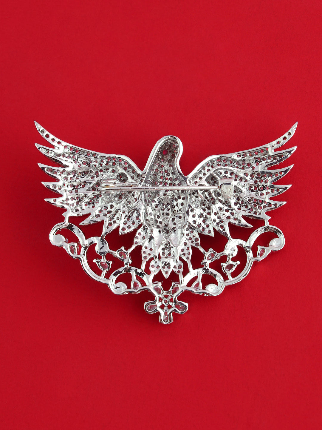 Eagle Crest Crystal Lapel Brooch for Men's Formal Suits