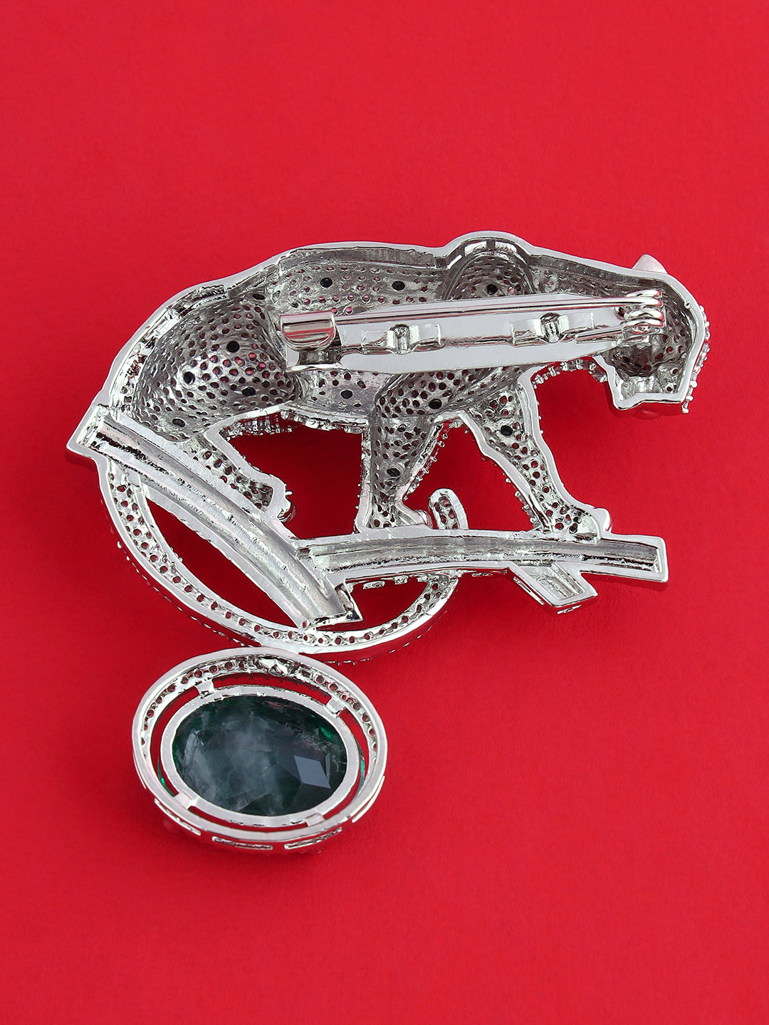 Leopard Design Crystal Brooch Pin for Men's Bold Blazers