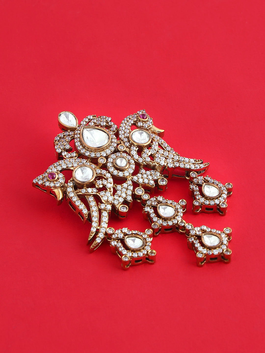 Chandelier Crystal Pendant Brooch for Men's Grand Wedding Occasions