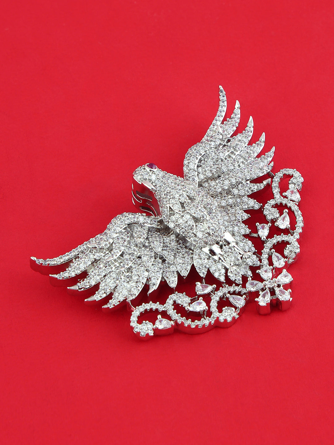 Eagle Crest Crystal Lapel Brooch for Men's Formal Suits