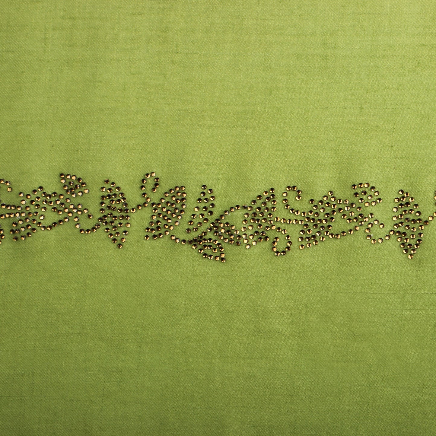 Green Pashmina Shawl with Swarovski crystal umbrellas