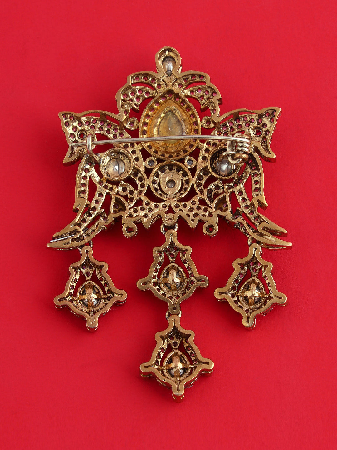 Chandelier Crystal Pendant Brooch for Men's Grand Wedding Occasions