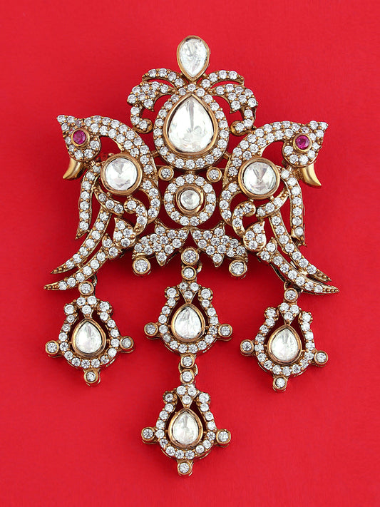 Chandelier Crystal Pendant Brooch for Men's Grand Wedding Occasions