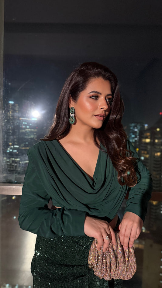 Natasha Luthra - Fashion Influencer and blogger in Modarta Chain Dangler Earrings