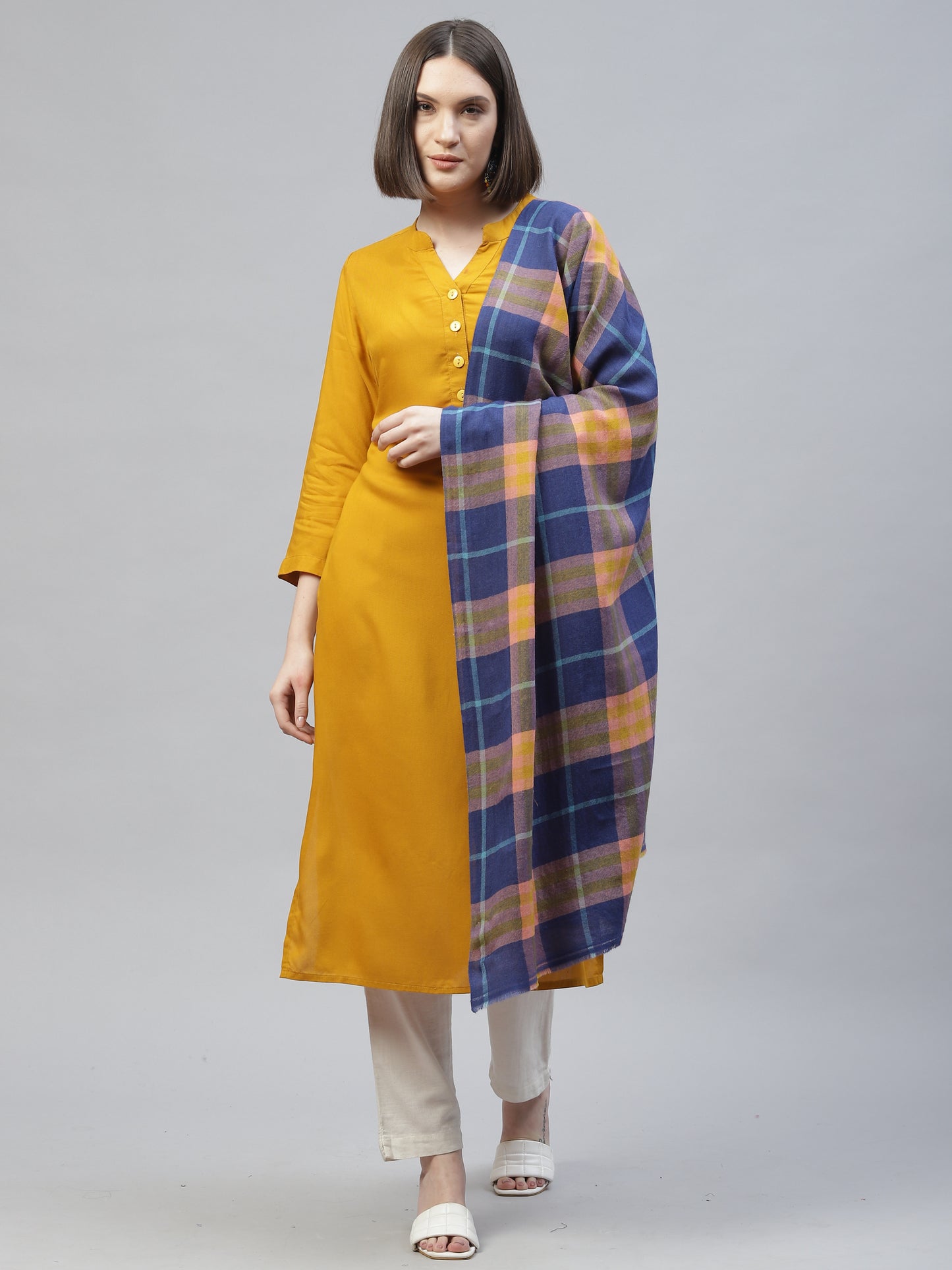 blue shawl, cashmere pashmina, kashmiri shawl for women 1,9