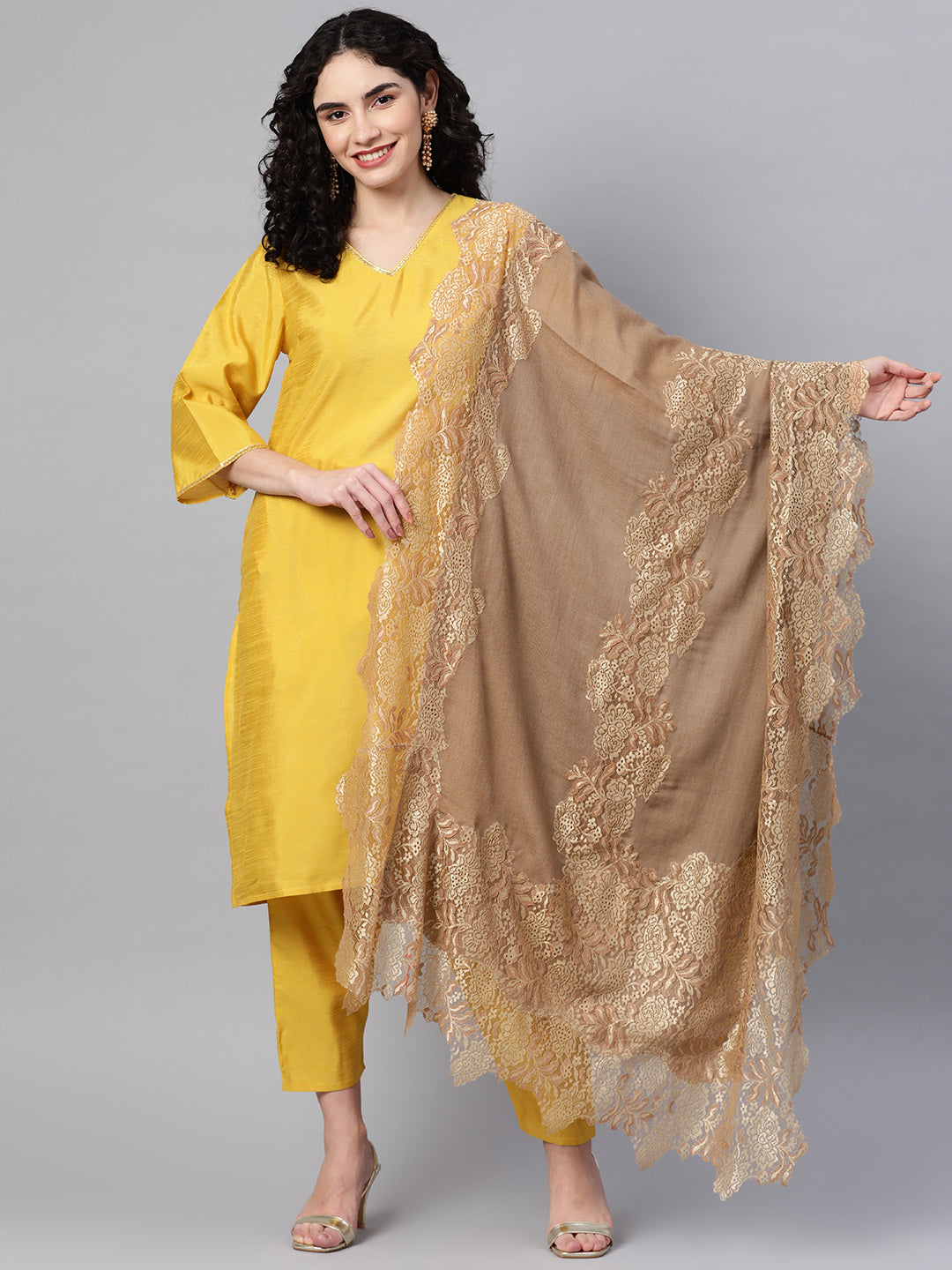 golden shawl, bridal shawl online, lace shawl