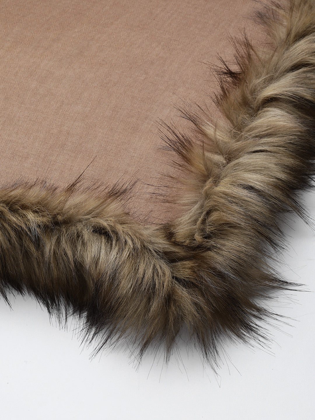 faux fur, shawl with fur, fur shawl, brown shawl 