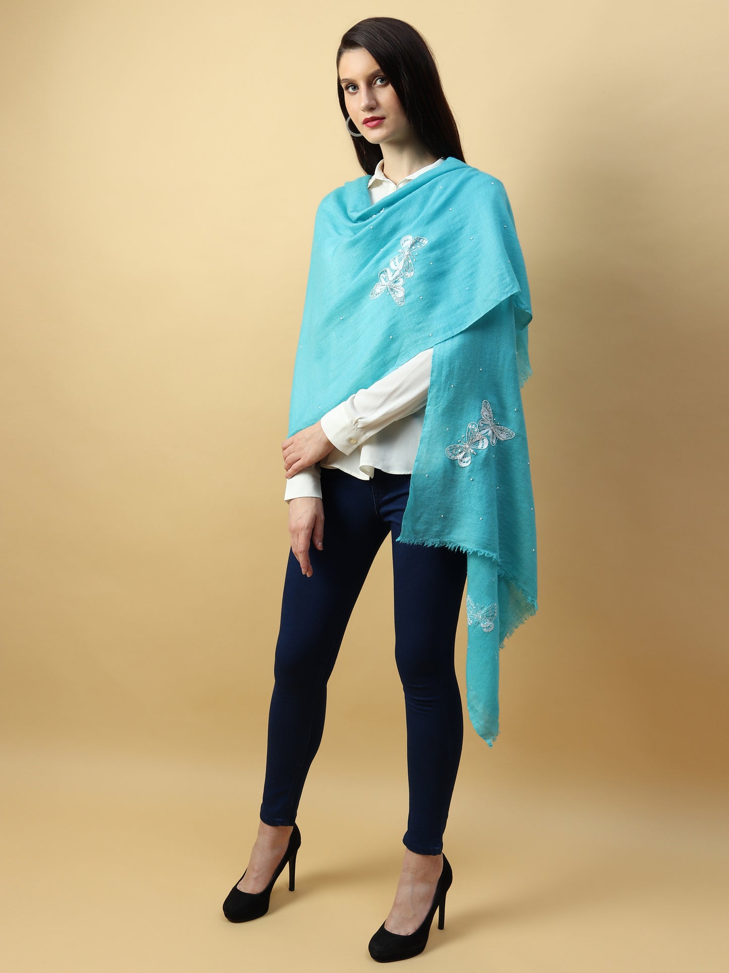 blue shawl, pure pashmina shawls price, bridal shawls by modarta 