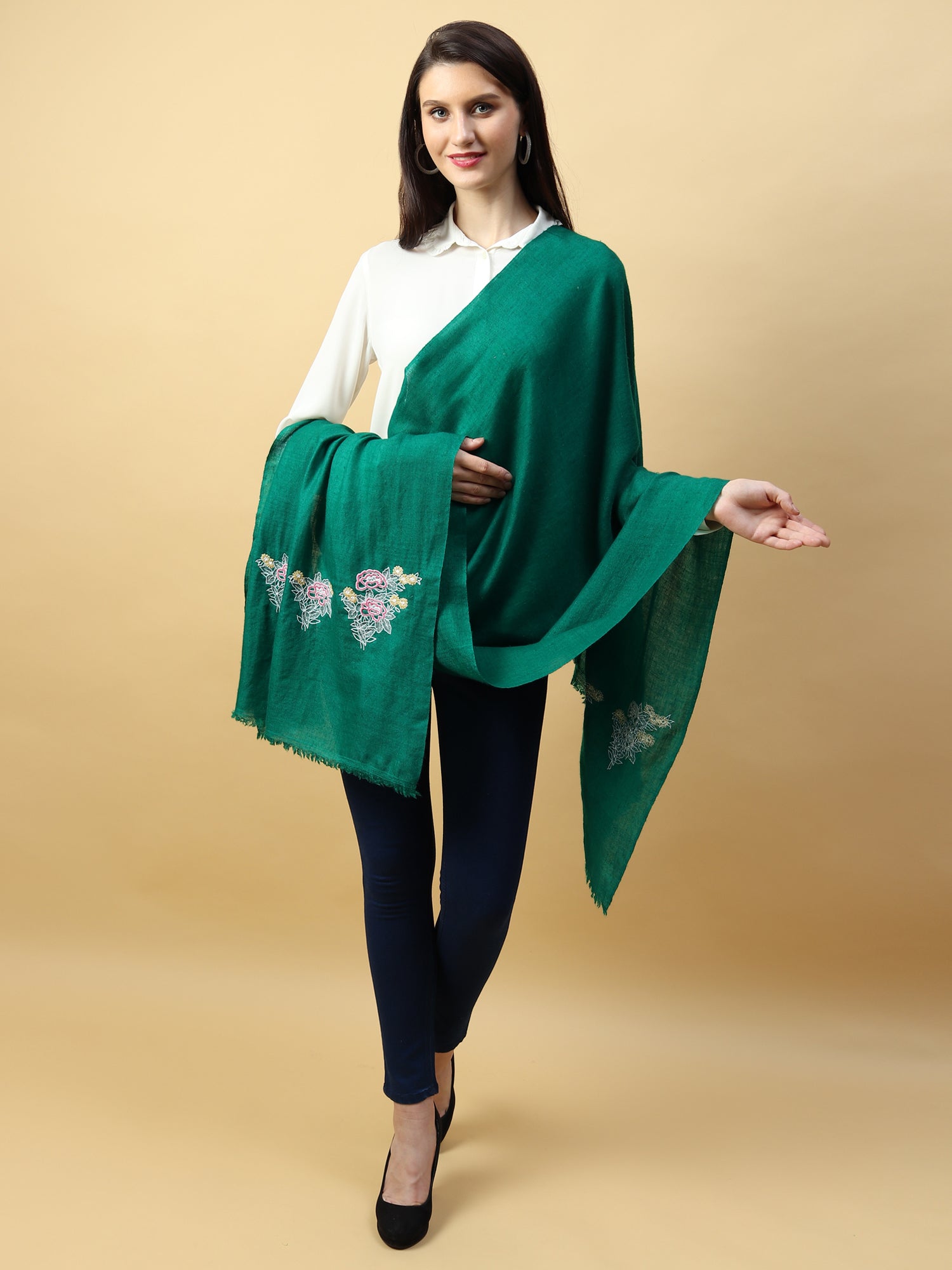 green shawl, buy pashmina shawl, original pashmina shawl online
