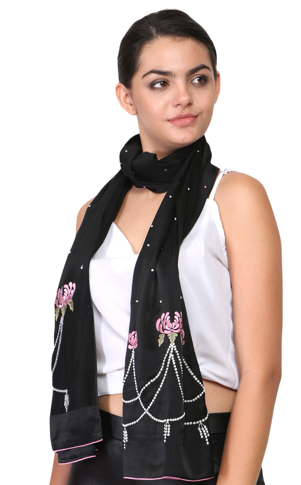Sprouting Lotus Parsi Embroidery Stole