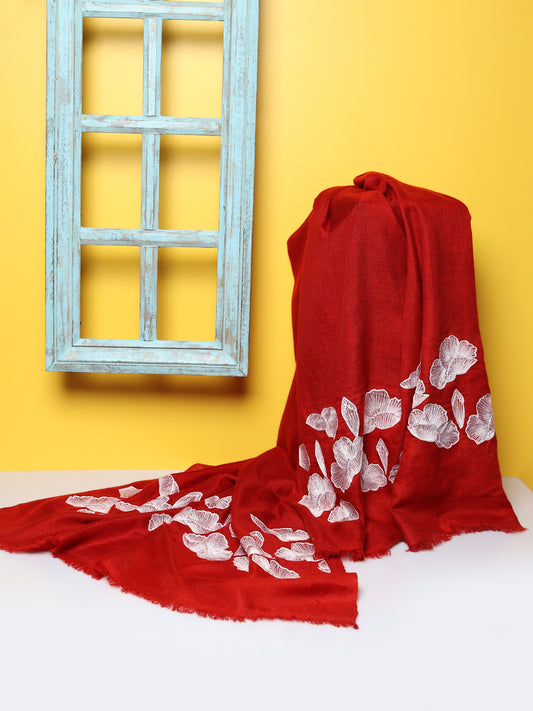 Red Shawl Pure Pashmina Shawl, 100% Pashmina Shawl, Kashmiri Shawl, Handmade Shawl, Hand embroidered shawls