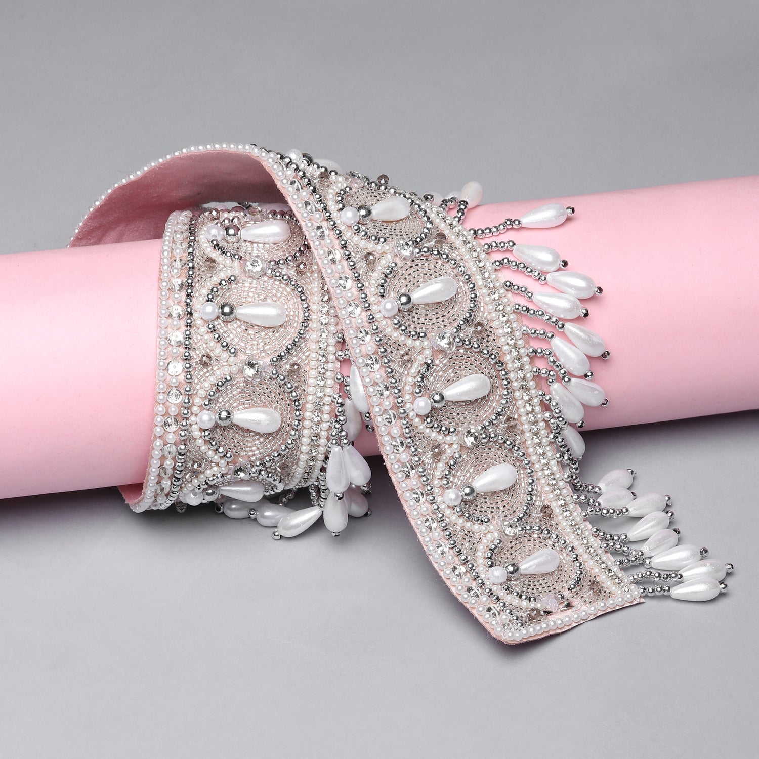 Silver Wedding Belts Silver Leaf Vine Bridal Sash: Crystal Pearl