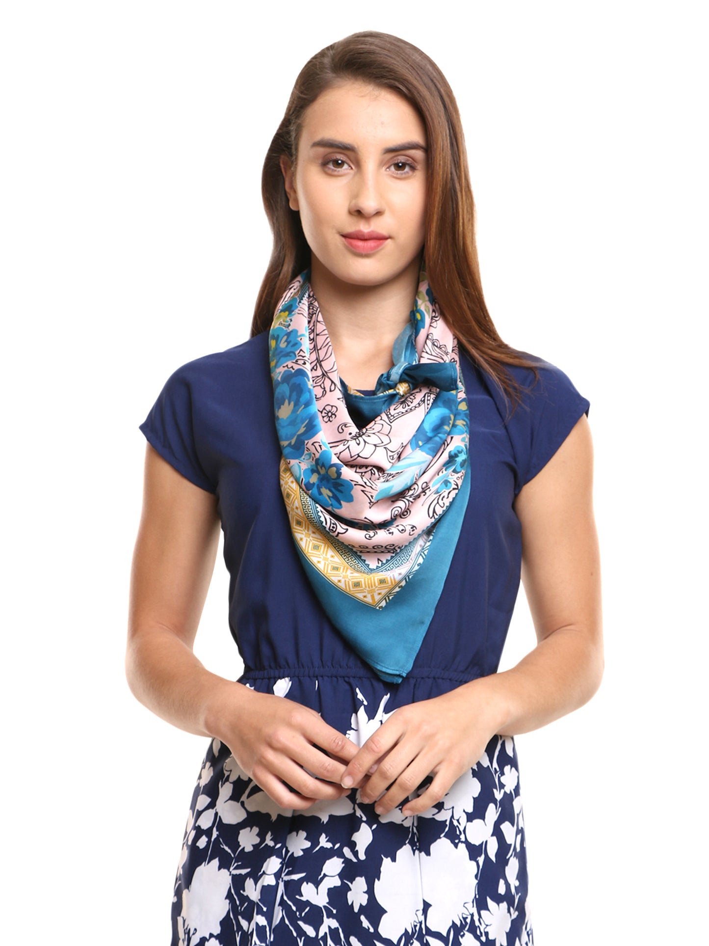 Modarta Head Scarf - Blue Floral Scarf