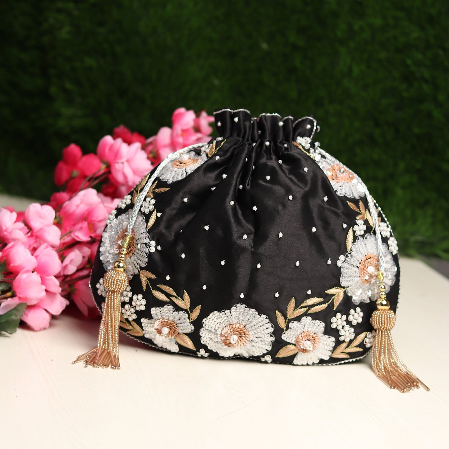 Floral Black Designer Handbag Purse Bag Aphison Brand NEW | eBay