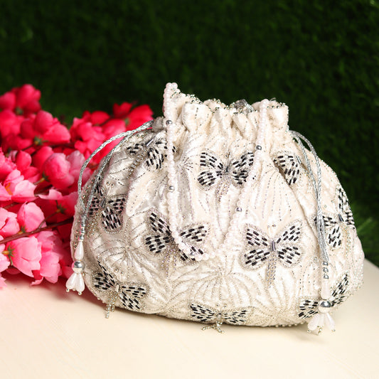 white potli bag, designer bag online