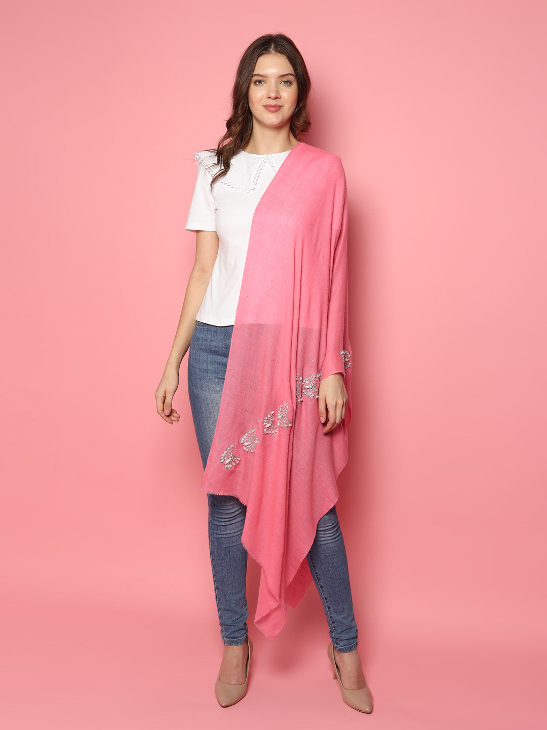 pink shawls, pashmina online, pashmina price, party wear shawls, online shawls 