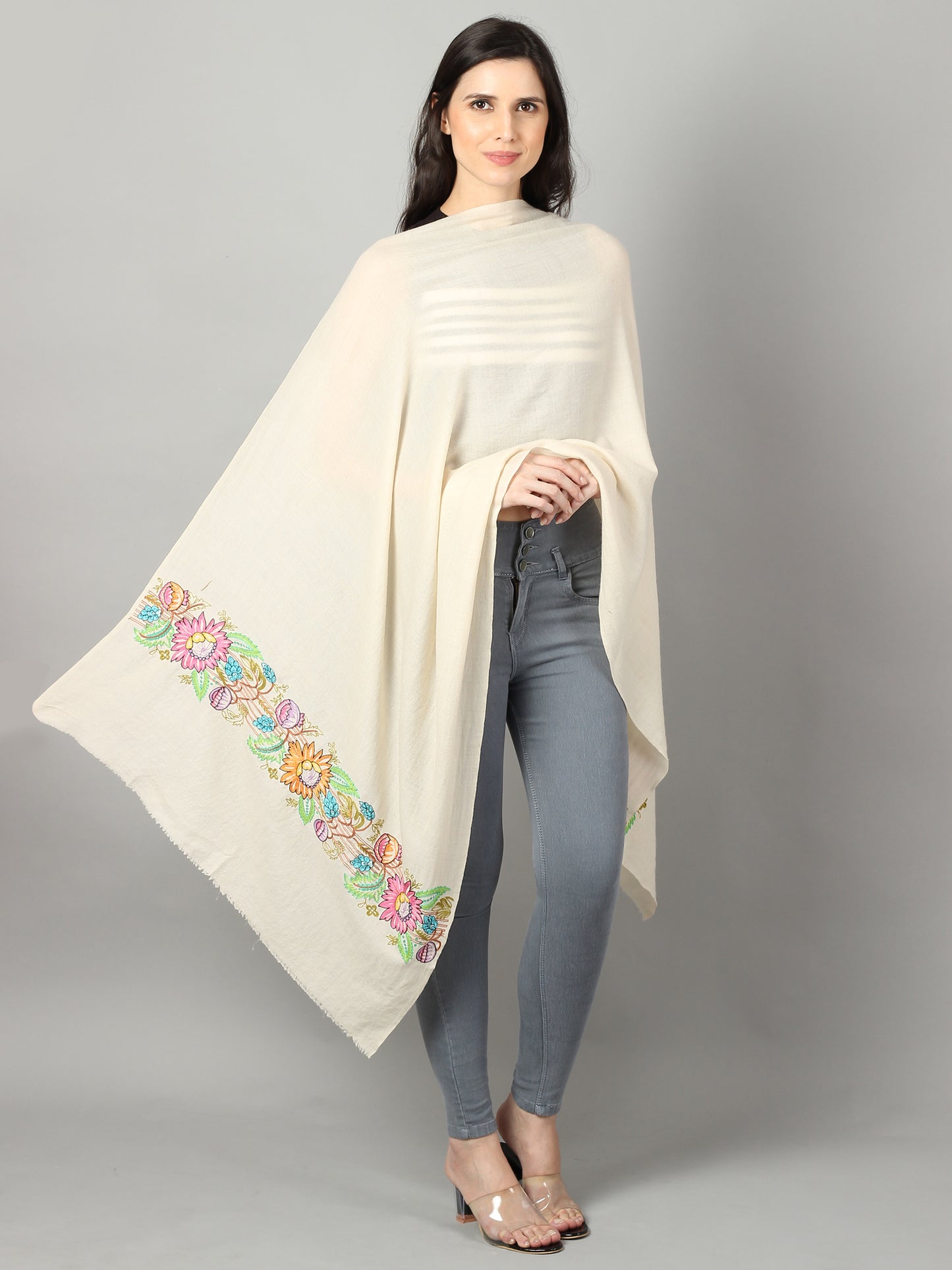 white pashmina shawl, 100 pure kashmiri shawl