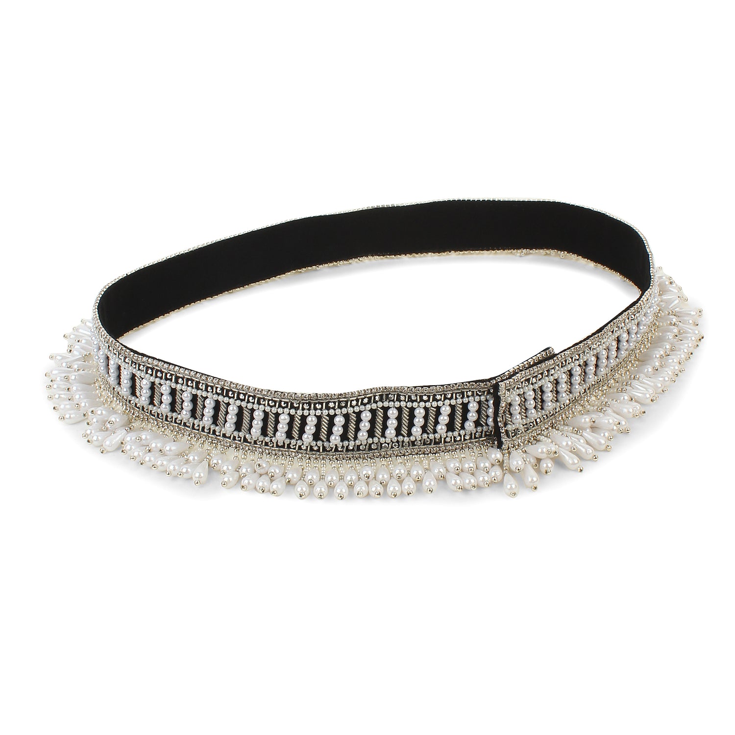 pearl belt , silver waist belt for saree