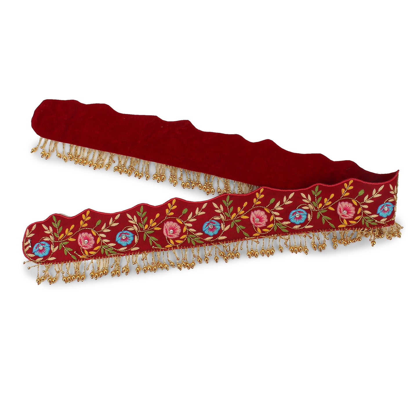 Embroidered Waist Belt, Maroon Red Belt, Waist Belt
